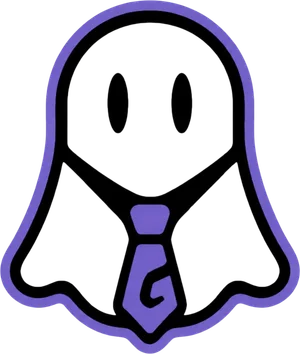 ネクタイ姿のGhosgentマスコット